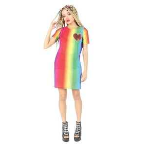 Iron Fist Rainbow Somewhere Mesh Dress Size Medium